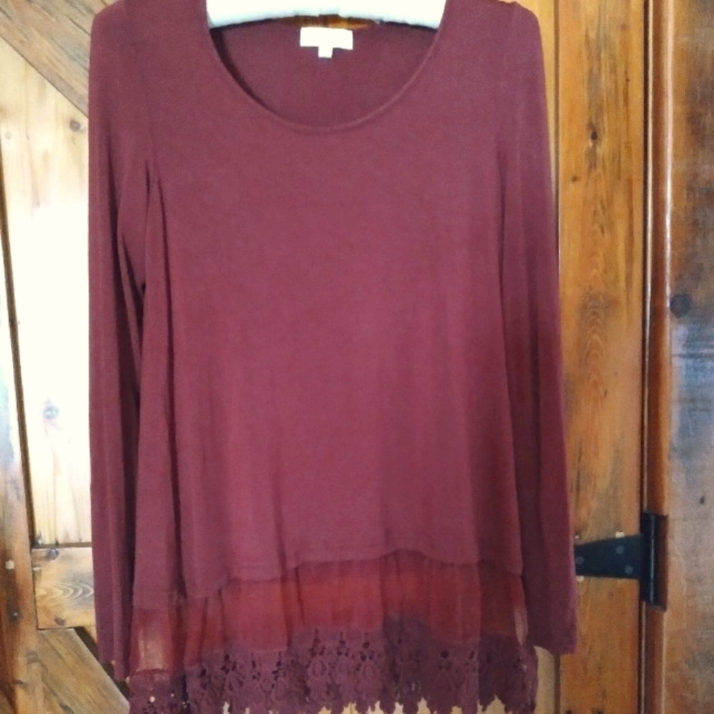 Long Sleeve Top Extender with lace bottom